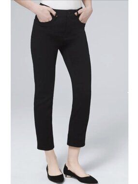 White House Black Market The Straight Crop High Rise Black Jeans
